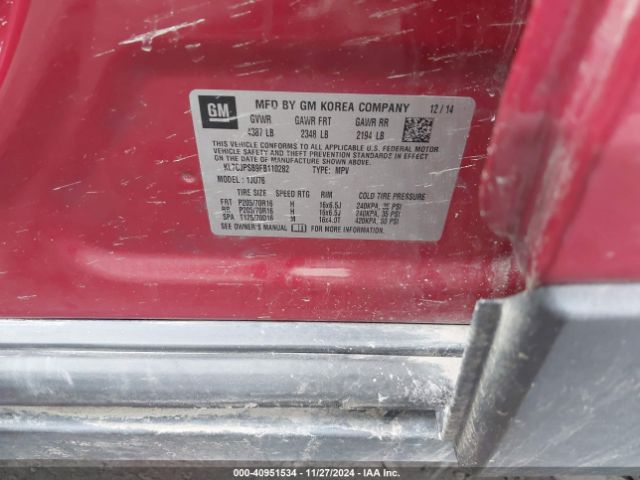 KL7CJPSB9FB110282 Chevrolet Trax 1ls