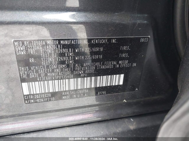 4T3E6RFV1PU135408 Toyota Rav4 Hybrid Xse