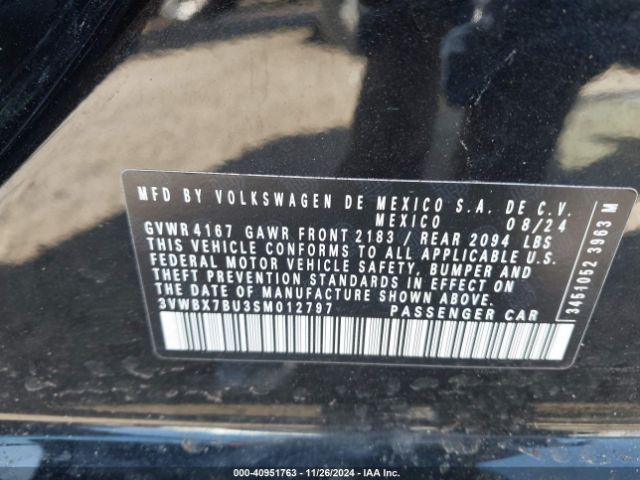 3VWBX7BU3SM012797 Volkswagen Jetta 1.5t Sport
