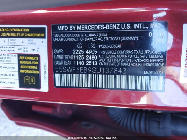 55SWF6EB9GU137843 Mercedes-Benz C 450 Amg 4matic