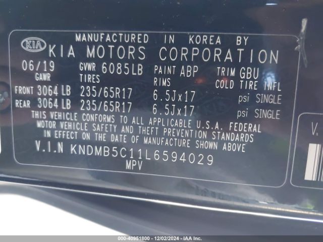 KNDMB5C11L6594029 KIA SEDONA LX