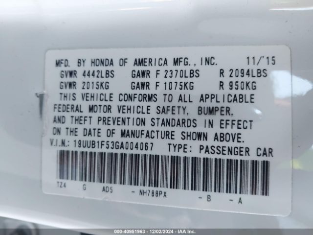 19UUB1F53GA004067 Acura TLX TECH