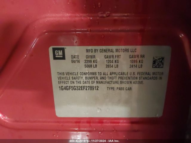 1G4GF5G32EF278912 Buick Lacrosse Premium Ii Group
