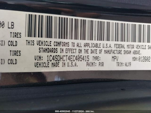 1C4SDHCT4EC405415 Dodge Durango R/t