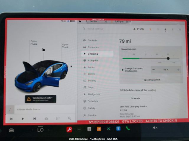 5YJ3E1EB9JF086121 Tesla Model 3 Long Range/performance