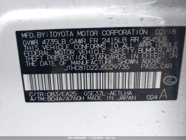 JTHC81D22J5029736 Lexus IS 300