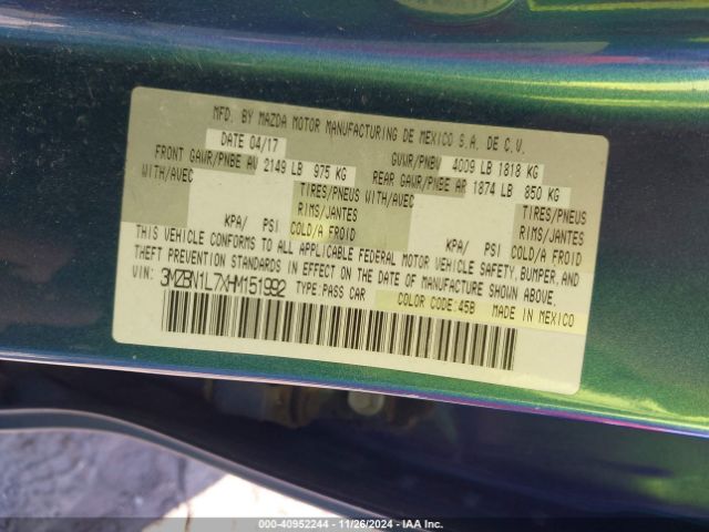 3MZBN1L7XHM151992 Mazda Mazda3 Touring