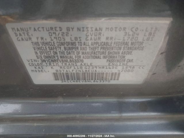 3N1CN8EV8NL863370 Nissan Versa 1.6 Sv Xtronic Cvt