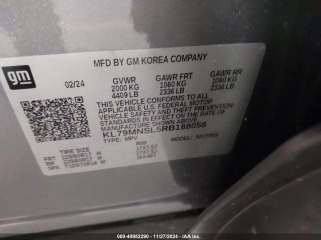 Chevrolet Trailblazer Awd Ls 2024 KL79MNSL5RB188058 Image 9