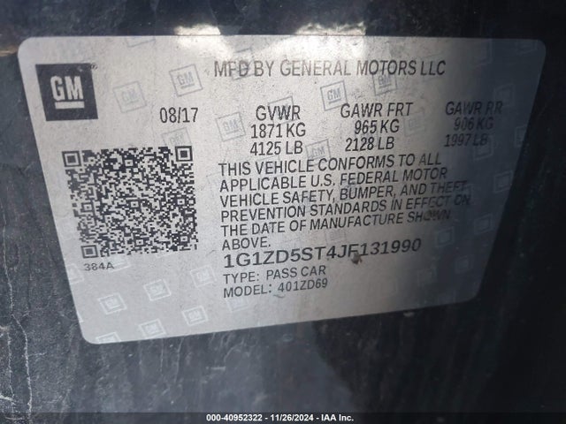 Chevrolet MALIBU LT 2018 1G1ZD5ST4JF131990 Image 9