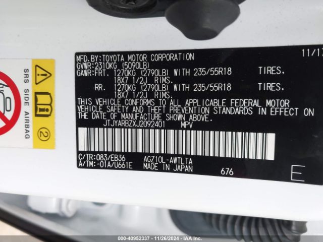 JTJYARBZXJ2092401 Lexus Nx 300 F Sport