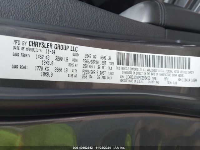 1C4RDJDG6FC695455 Dodge DURANGO LIMITED