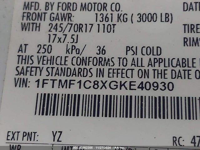 Ford F-150 Xl 2016 1FTMF1C8XGKE40930 Image 9
