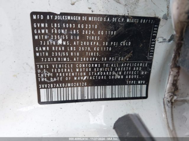 3VV2B7AX8JM026126 Volkswagen Tiguan 2.0t Se/2.0t Sel