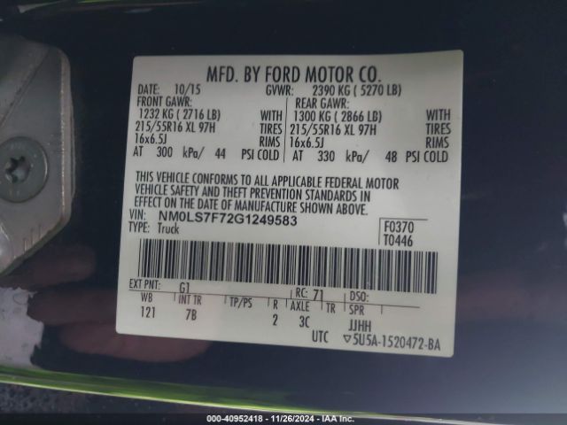 NM0LS7F72G1249583 Ford Transit Connect Xlt