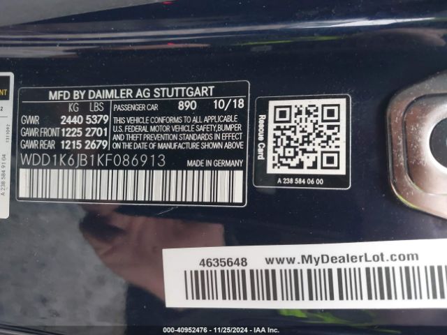 WDD1K6JB1KF086913 Mercedes-Benz E 450 4matic