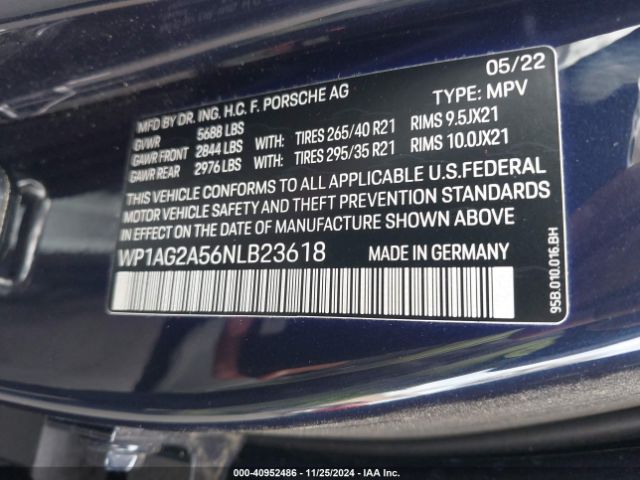 WP1AG2A56NLB23618 Porsche MACAN S