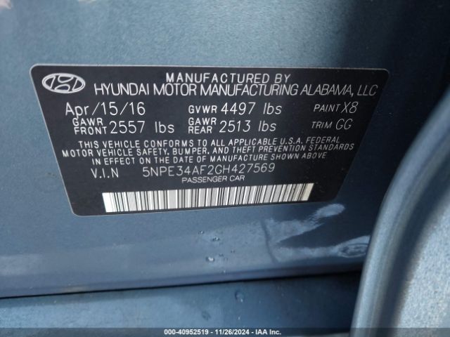 5NPE34AF2GH427569 Hyundai Sonata Sport