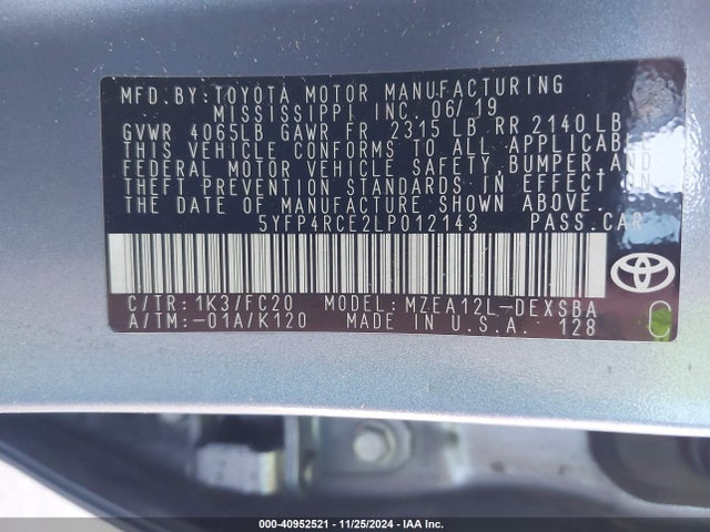 Toyota COROLLA SE 2020 5YFP4RCE2LP012143 Image 9