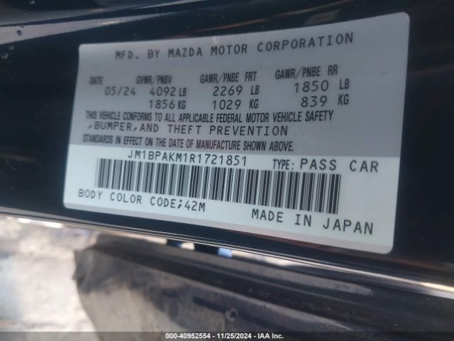 JM1BPAKM1R1721851 Mazda Mazda3 2.5 S Select Sport