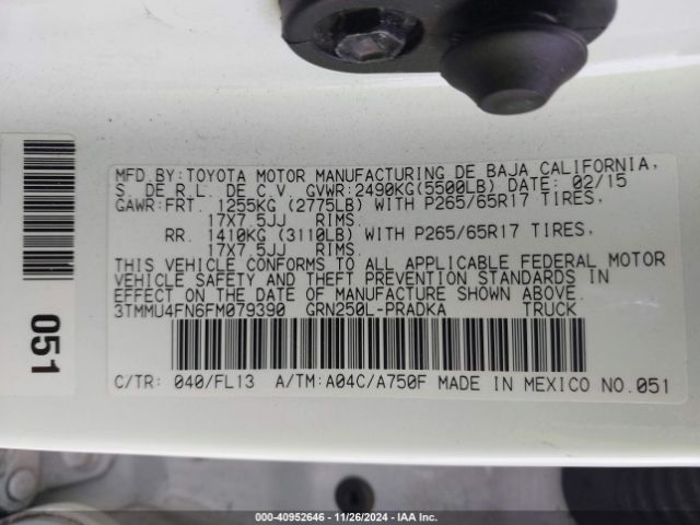 3TMMU4FN6FM079390 Toyota Tacoma Double Cab Long Bed