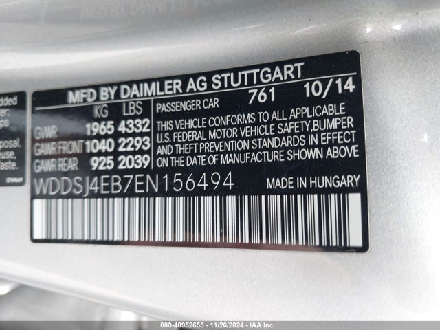 Mercedes-Benz CLA 250 2014 WDDSJ4EB7EN156494 Image 9