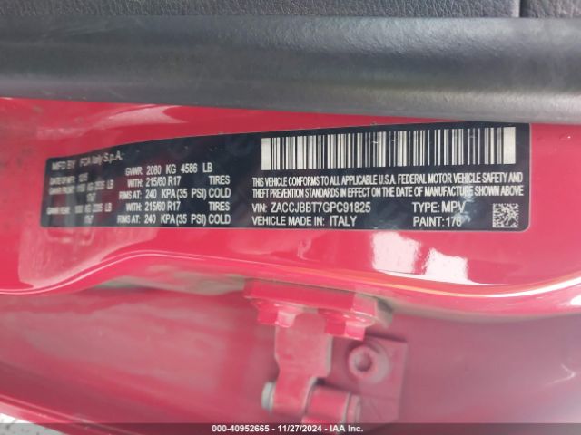ZACCJBBT7GPC91825 Jeep Renegade Latitude