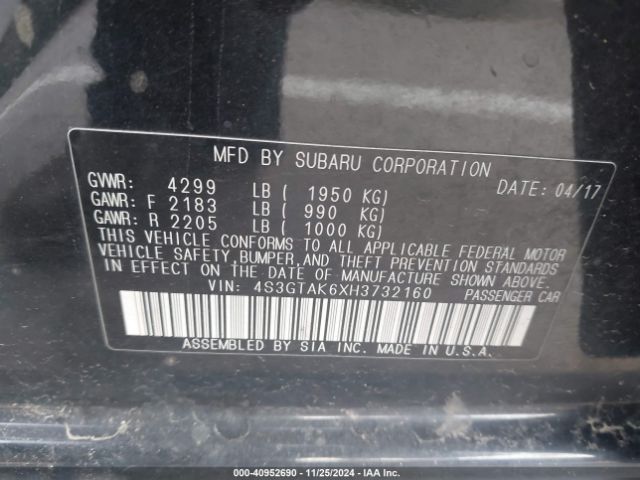 4S3GTAK6XH3732160 Subaru Impreza 2.0i Sport
