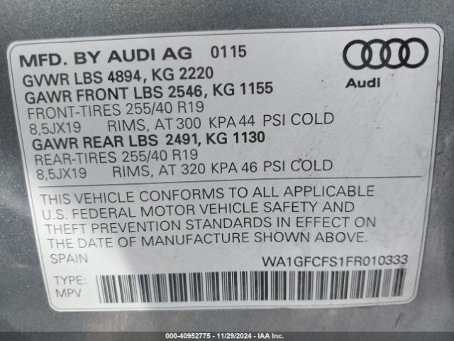 WA1GFCFS1FR010333 Audi Q3 2.0t Premium Plus
