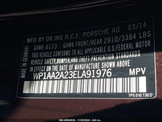 WP1AA2A23ELA91976 Porsche Cayenne