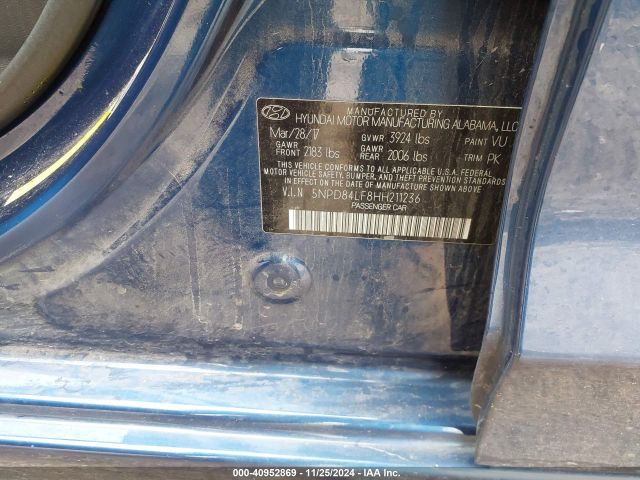 5NPD84LF8HH211236 Hyundai Elantra Limited