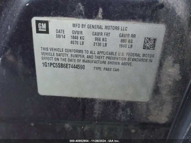 1G1PC5SB6E7444590 Chevrolet Cruze 1lt Auto