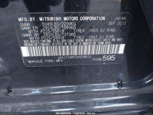 2013 MITSUBISHI OUTLANDER JA4JT3AW7DU009612 Photo 8