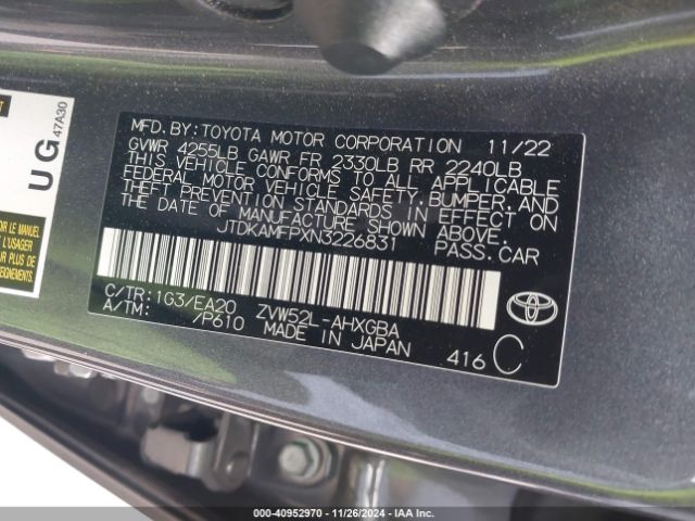 JTDKAMFPXN3226831 Toyota Prius Prime Xle