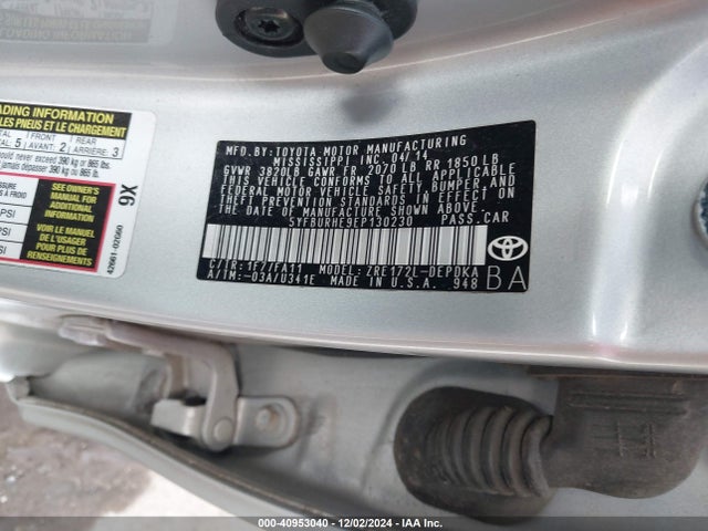Toyota COROLLA L 2014 5YFBURHE9EP130230 Image 9