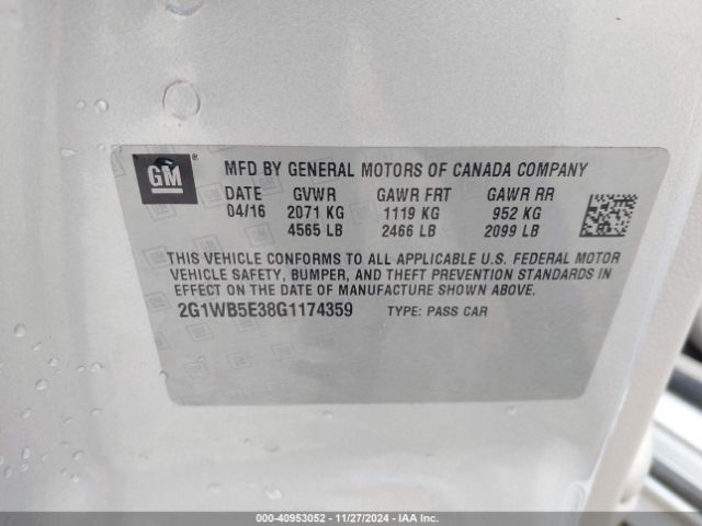 2G1WB5E38G1174359 Chevrolet Impala Limited Lt