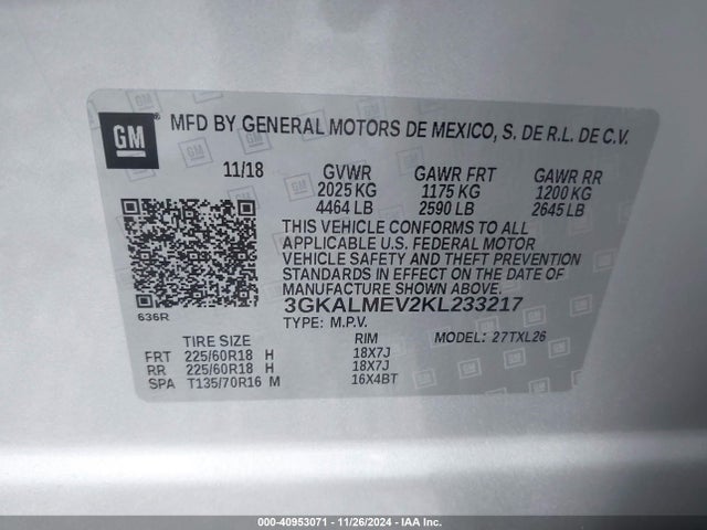 3GKALMEV2KL233217 GMC Terrain Sle