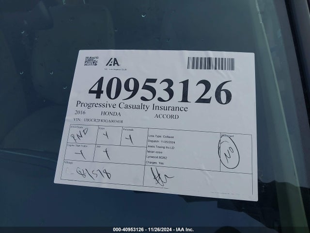 Honda Accord Ex-l 2016 1HGCR2F83GA003458 Image 17