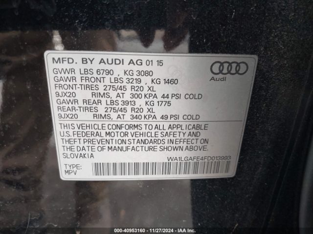 WA1LGAFE4FD013993 Audi Q7 3.0t Premium