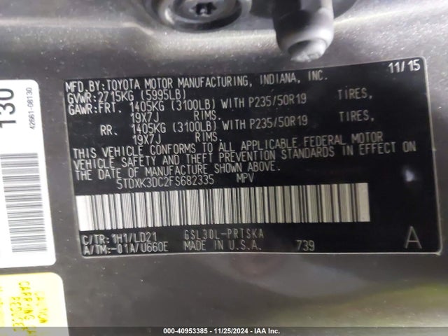 Toyota Sienna Se 8 Passenger 2015 5TDXK3DC2FS682335 Image 9