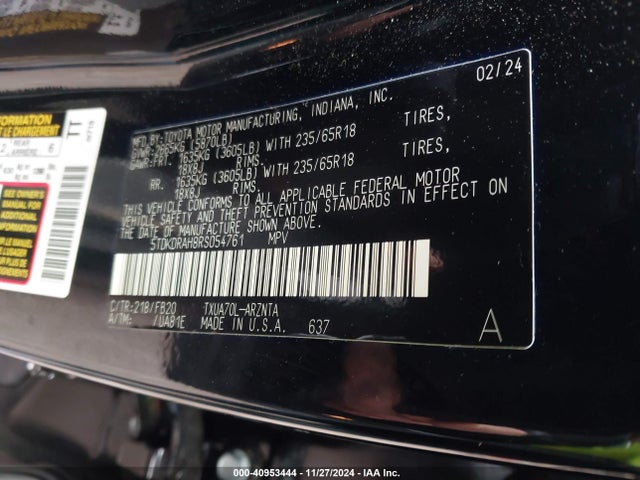 5TDKDRAH8RS054761 Toyota Highlander Le