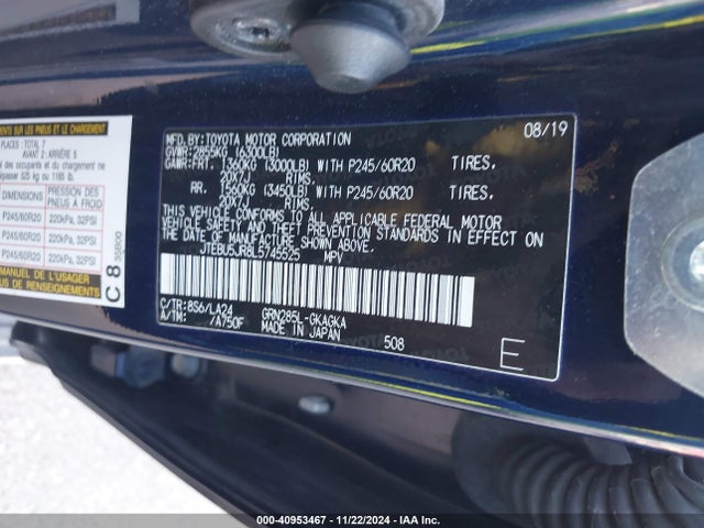 Toyota 4runner Limited 2020 JTEBU5JR8L5745525 Image 9