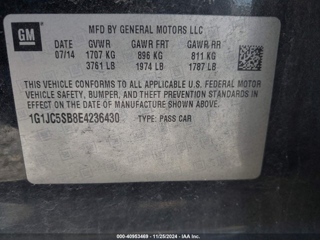 Chevrolet LUV 2014 1G1JC5SB8E4236430 Image 9