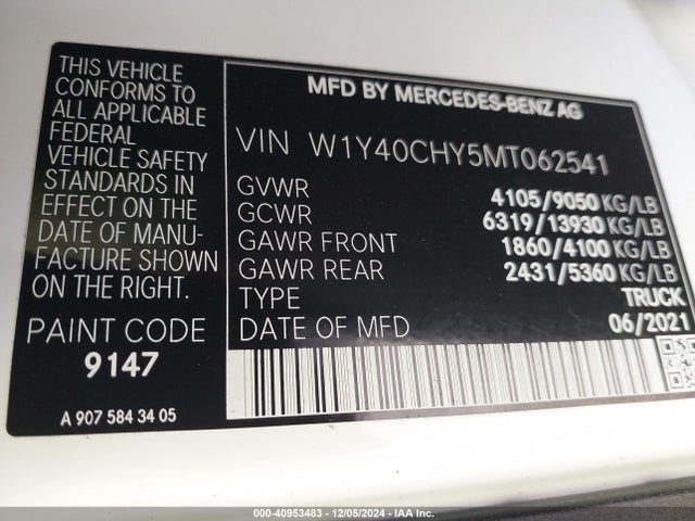 W1Y40CHY5MT062541 Mercedes-Benz Sprinter 2500 High Roof I4