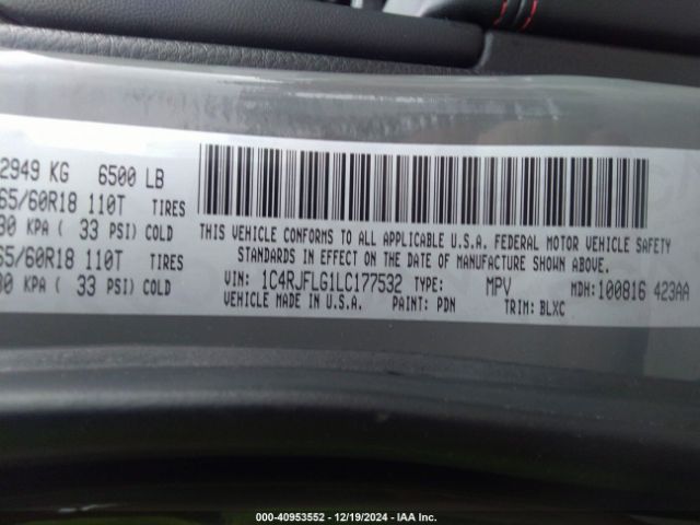 1C4RJFLG1LC177532 Jeep Grand Cherokee Trailhawk 4x4