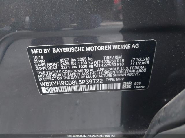 WBXYH9C08L5P39722 BMW X2 Sdrive28i