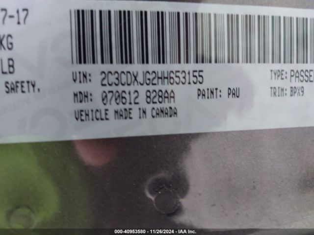 2C3CDXJG2HH653155 Dodge Charger Sxt Awd