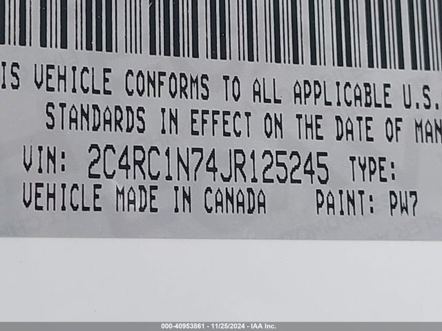 2C4RC1N74JR125245 Chrysler Pacifica Hybrid Limited
