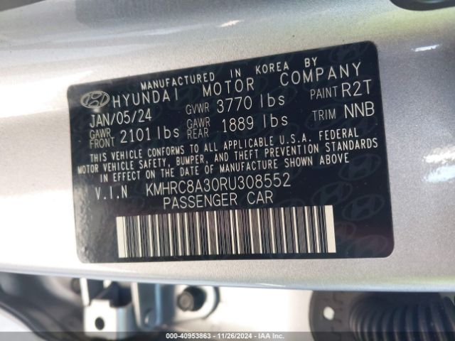 KMHRC8A30RU308552 Hyundai Venue Sel
