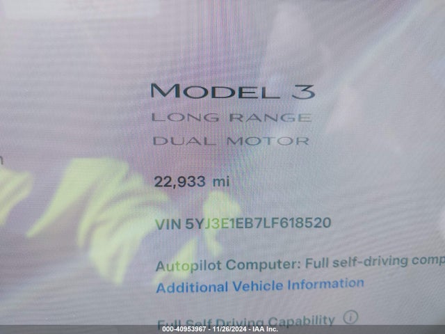2020 TESLA MODEL 3 5YJ3E1EB7LF618520 Photo 6